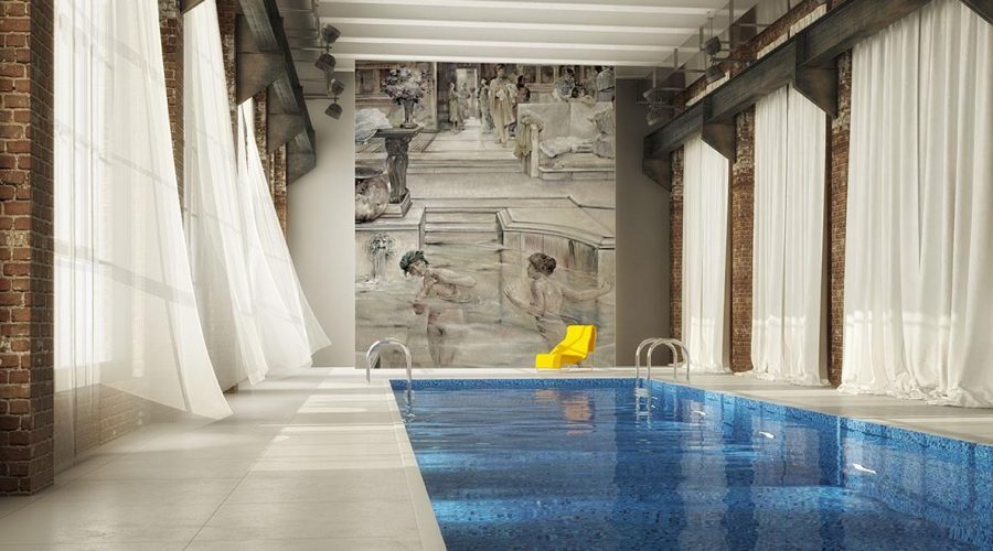 Mural Fresco Artwork: Swimming Pool